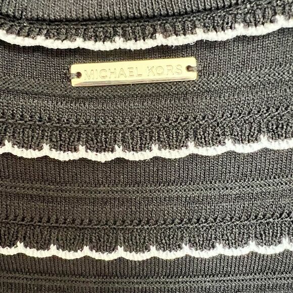 Michael Kors Scalloped-Stripe Sweater Dress - Picture 8 of 14